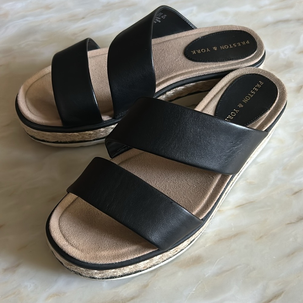Preston & York Women’s Talula Black Leather Strappy Sandals Size 8 - Picture 4 of 6